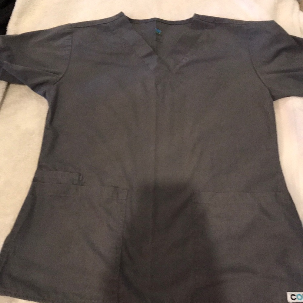 Two Dark Grey Scrub Tops